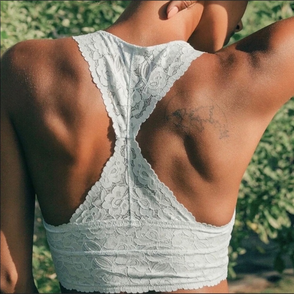 Free People Galloon Lace Bralette Blue Small NWT - Picture 5 of 13